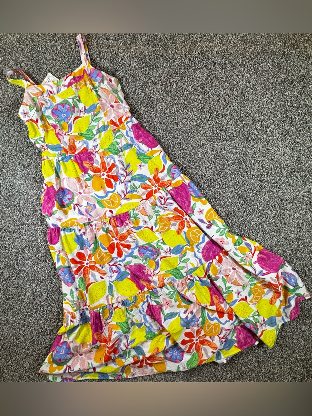 NEW Oddy Women’s Small Fruit & Floral Sleeveless Midi Dress